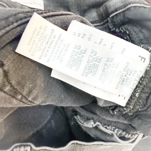 Frame Le Skinny de Jeanne Crop Charcoal Raw Hem Denim Jeans Tull Size 28 - Picture 7 of 8